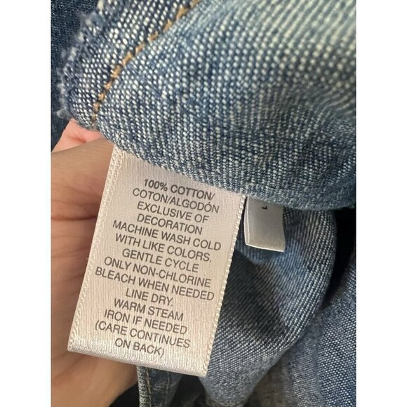 Vtg 90's Y2K Susan Bristol Denim Button Down Colorful Artsy Floral Vest Indie XL - Picture 4 of 9